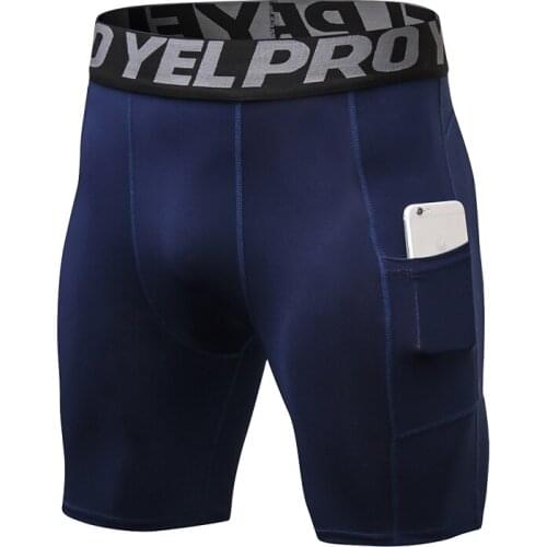 New Men Running Tights With Pocket Short Leggings Mens Quick Dry Compression Gym Fitness Training Male Sport Underwear