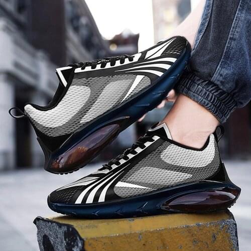 Plus Size Massive New Mens Running Shoes Rubber Hard-wearing Black Sneakers for Sports Shoes Men Sport Black Trainers GMD-0876