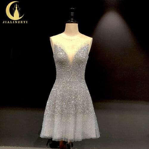 Rhine real Pictures blue luxurious beads Tulle sexy vestidowedding party dress celebrity dresses prom dress evening dresses