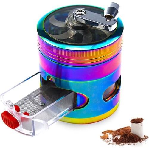 Tobacco Grinder Herb Spice Grinders with Mill Handle Alloy Tobacco Crusher Smoking Tool Salt Pepper Mills Kitchen Gadget