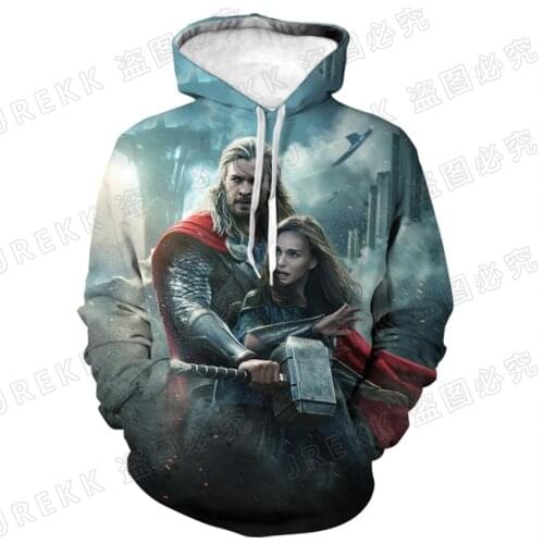 Marvel Hero Thor Sweatshirt For Men Casual 3D Printed Boy Girl Kids Tracksuit Long Sleeve Spring Streetwear Women Hoodies