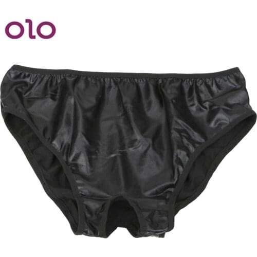 OLO Faux Leather Open Crotch T Thong Pants Leather Stimulate Flirting Exotic Apparel Erotic Sexy Panties Sex Toys for Women