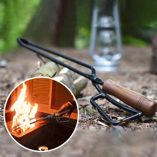 IN STOCK Durable Outdoor Camping Stainless Steel Fire Tongs BBQ Barbecue Carbon Clip With Carbon & Extended Charcoal Clip