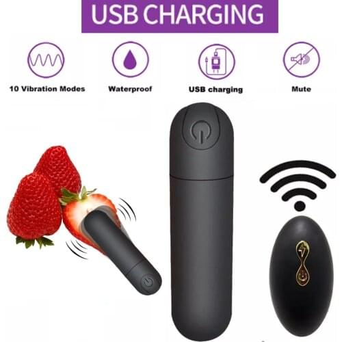 Bullet Vibrators Sex Toys for Women 10 Speed Wireless Remote Control Powerful G-spot Massager Mini Dildo Vibrators USB Charge