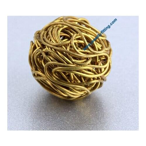 All kinds of jewelry findings supplier Raw brass color wire tumbleweed wire beads connector beads handmade 15mm