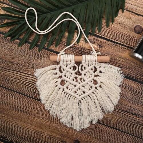 W3JE Nordic Baby Room Cotton Tassels Wall Hanging Handmade Macrame Home Decor Retro Handcrafted Girls Room Indian Decor