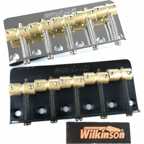 Wilkinson WBBC5 Five 5 Strings Electric Bass Bridge With Brass Saddles For Precision Jazz Bass Chrome Silver Black
