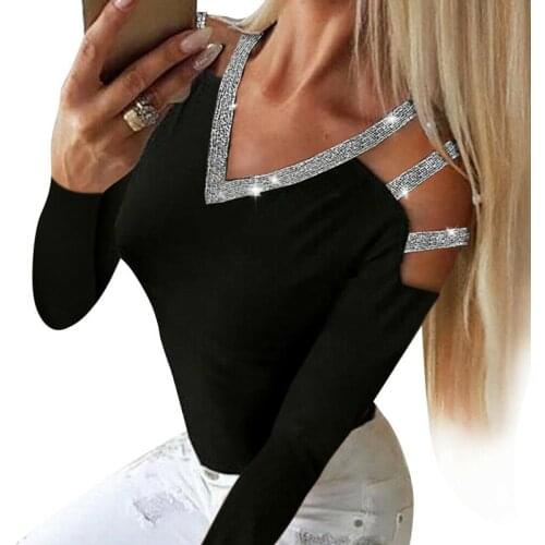 2020 New Autumn Women Elegant Long Sleeve Leisure Top Female Leisure OL Basic Shirt Glitter Ladder Cutout Sleeve Casual Blouse