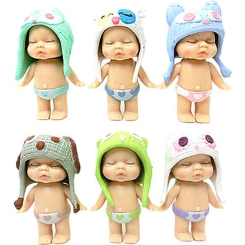 1 stks random supply sleep lovely baby dolls action figures kids pvc model Ornamental toys for Children gift Creative dolls