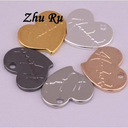 20pcs/lot ZHU RU copper carving love heart English alphabet Handmade gift present gods DIY Jewelry Findings Accessories Over