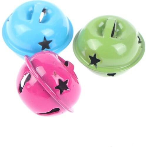 20pcs Colorful Iron Metal Jingle Bells Christmas Decor Pet Pendant Hanging Christmas Tree Ornaments Key DIY Craft Accessorie