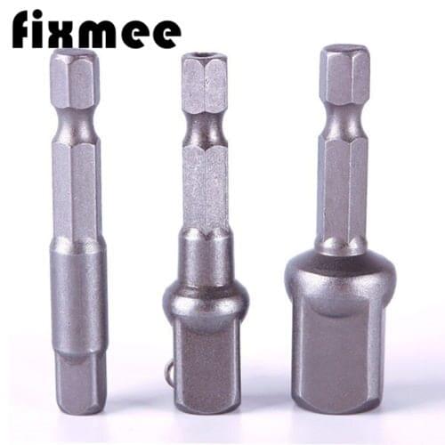 3pcs 1/4" 3/8" 1/2" Driver Adapter Hex Wrench Extension Drill Bits Socket Adapter Power Extension Bit Set for Drills Nut Driver