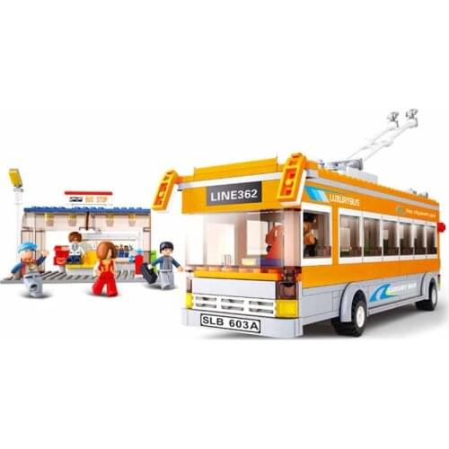 457PCS NEW City Bus Series Building blocks City Tram School Bus Children Assembly Bricks Kid Toys Gifts