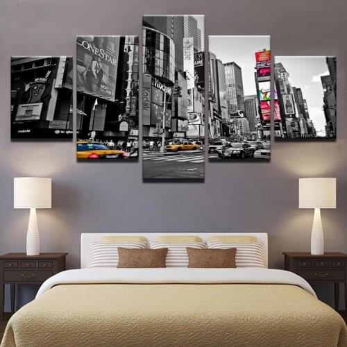 5 Panel Painting new york city street view cityscape Wall Art Picture Home Decoration Living Room Canvas Print Painting