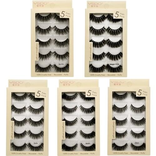 5 pairs false eyelashes mink eyelashes natural long hand made for makeups maquiagem mink cilios faux cils 1cm-1.5cm fake lashes