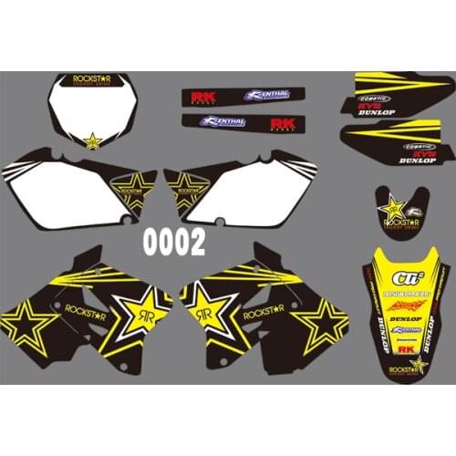 5 Styles Motorcycle Graphic Dirt Bike Sticker kit DECALS STICKERS FOR SUZUKI RM125-250 2001 2002 -2012
