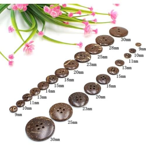 9-30mm Natural Coconut Buttons Diy Sewing Garment Accessories Wooden Flatback button for Crafts Sewing Accessories DIY