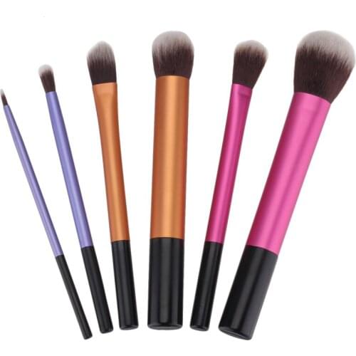 6PCS Pro Cosmetic Designer Makeup Brush Foundation Eyeshadow Lip Powder Blush Starter Kit Tool Dropshipping for Make Up