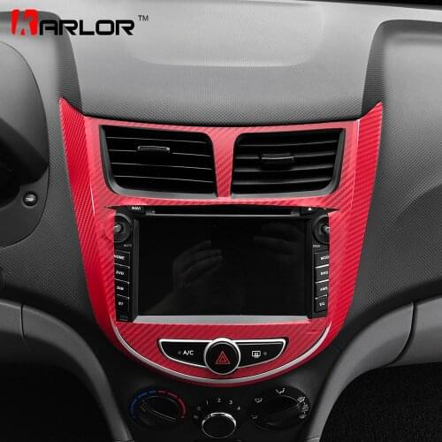 Auto Central Control Multimedia Radio Panel Sticker Decal Car Styling For Hyundai Solaris Verna Accent 2011-2017 Accessories