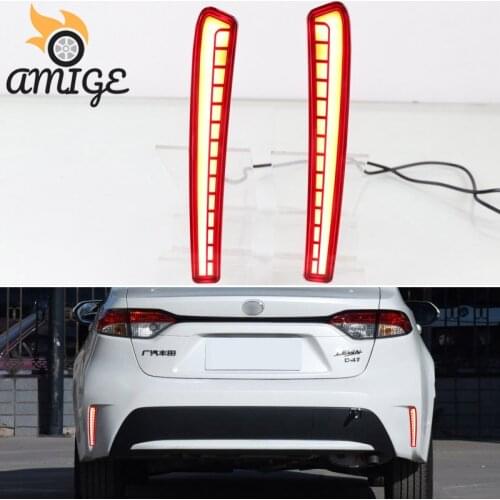 Car LED Bumper Light For Toyota Corolla L/LE/XLE US 2019 2020 Taillight Rear Fog Lamp Brake Light Reflector Reverse Signal Lamps