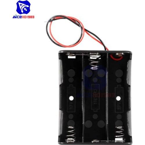 Diymore 18650 Battery Holder with Lead Wire 3 Slot 3.7V Lithium Battery Storage Box Case