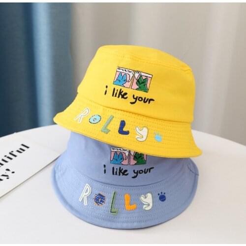 Cartoon Dinosaur Baby Hat Soft Spring Summer Kids Girl Boy Bucket Cap Outdoor Children Toddler Fisherman Beach Sun Hat