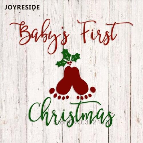 Baby 's First Christmas Decoration Stickers Bells Christmas Wall Decals Home Rooms Kids Wall Decor Holiday Deco Decal Words M476