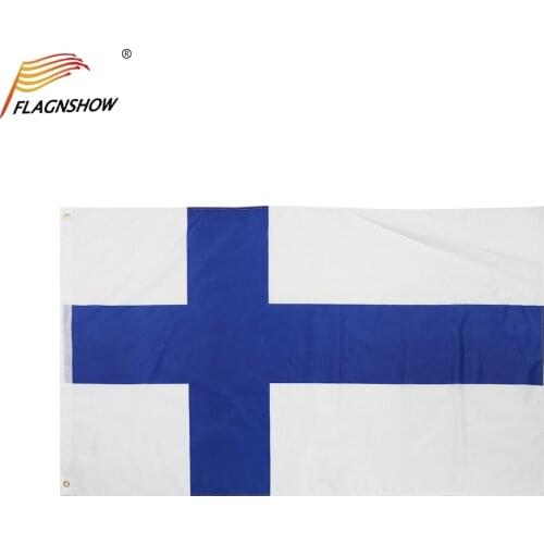Flagnshow Finland Flag One Piece 3X5 FT Hanging Finnish National Flags Polyester Indoor/Outdoor for Decoration