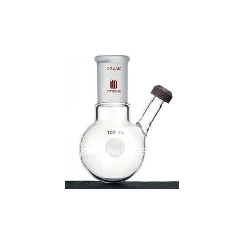 F144500 Flask, Round bottom, Threaded inlet, Capacity:500ml, Joint Size:24/40