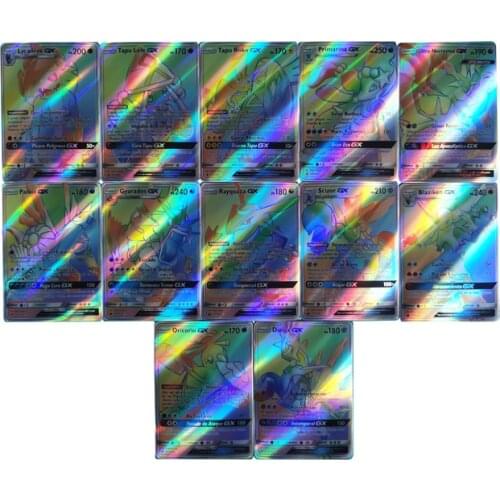 100 Pcs French Version Pokemon Card Featuring 100 VMAX 100 Gx 100 Tag Team 20 MEGA 20 EX French Pokemon Card