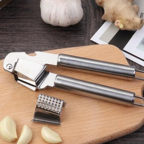 Kitchen Stainless Steel Garlic Press Crusher Home Cooking Vegetables Ginger Squeezer Masher Handheld Ginger Garlic Mincer Tools
