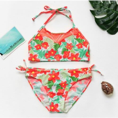 4~14Years Teenager Girls Swimwear two pieces Girls Swimsuit High quality Kids Bikini Set Children swimwear Kids Beachwear-ST200