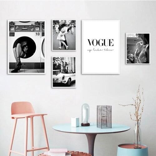 Fashion Poster Wall Art Print Black and White Canvas Painting Perfume Woman Pictures for Living Room Vintage Fashion Home Decor