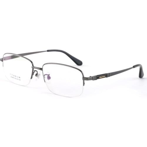 58-17-145 Mens Glasses Pure Titanium Glasses Large Frame Myopia Glasses Metal Half Frame Glasses Prescription Glasses