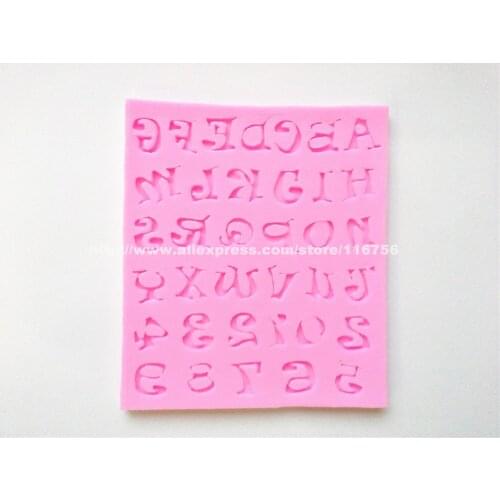 New! Free Shipping Numbers & Letters Shaped Silicone Mold Cake Decoration Fondant Cake 3D Food Grade Silicone Mould 206