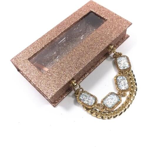 Wholesales New Crystal handle false eyelash packaging box lash boxes packaging custom logo eyelashes magnetic square package