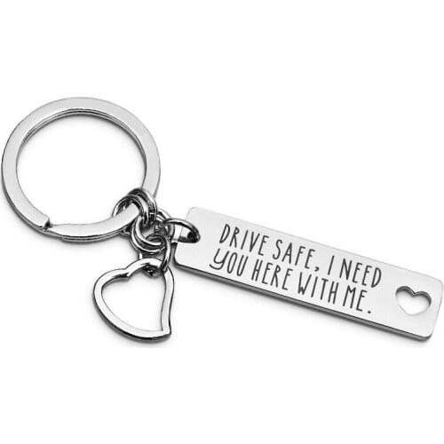 Oeinin Creative Keychain Man Drive Safe I Need You Key Chain Bags Heart Letter Color Key Ring Alloy Pendant Accessories Brelok