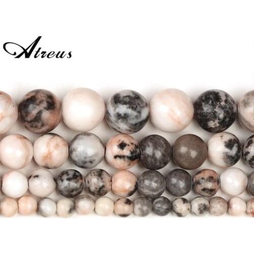 Pink Zebra Stone New Natural Stone Beads Shiny Round Beads For Jewelry Making 4/6/8/10mm Jadeite DIY Bracelets Necklace