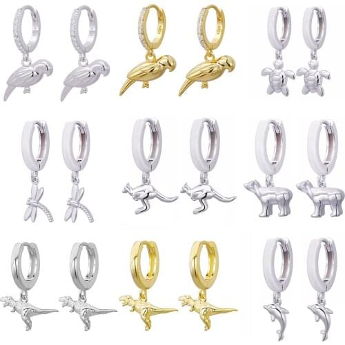 Slovecabin Real 100% 925 Sterling Silver Animals Hoop Earrings For Women Birthday Gift Luxury Silver 925 Fine Jewelry Making