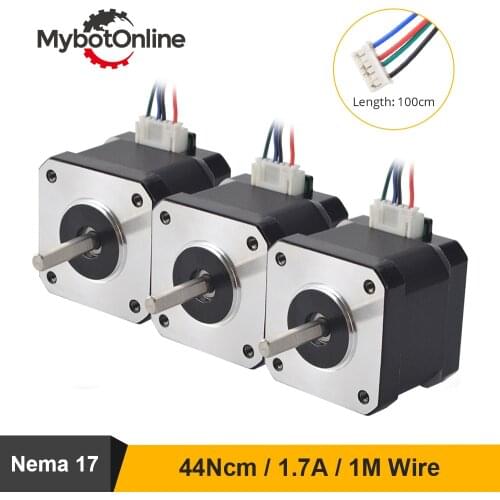 Nema 17 Stepper Motor 42mm 2 Phase 44Ncm 1.7A Nema17 Motor with 1m Cable 4-lead for 3D printer CNC XYZ