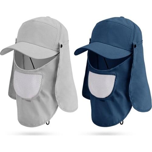 Sun Hat Summer Wide Brim Fisherman Hat Outdoor Quick-Drying Fishing Hat Sun Visor Male Wicking Detachable Sun Cap Fishing Gear