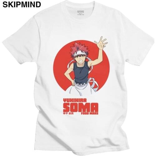 Funny Soma Yukihira Anime Manga Food Wars T Shirts for Men Short Sleeved Shokugeki no Soma Yukihira T-Shirt Cotton Graphic Tee