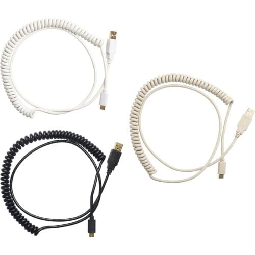 High Quality V2 Type C Coiled Cable Wire Replace for Mechanical Keyboard 6.6FT, Cable Diameter About 4.5mm