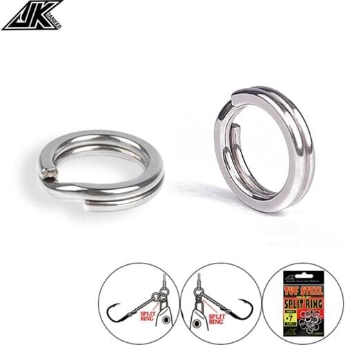 5packs 50-300LB Split Ring Fishing Connector Heavy SUS304 345678910# Lure Solid Rings Loop Assist Hook For Saltwater Fly Jigging