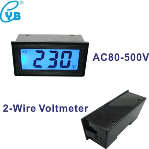 Volt-Instrument-Tool Voltage-Meter LCD Display Blue Backlit 2-Wire AC Voltmeter Voltage Gauge AC 80-500V 220V 380V AC Voltmetre