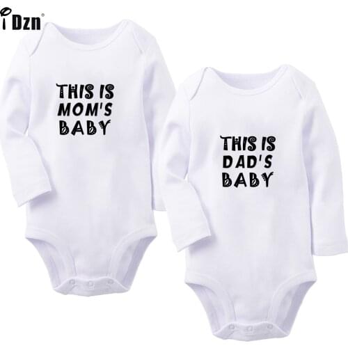 Funny Newborn Clothing Twins Baby Girls Boys This is moms Baby This is dads Baby Bodysuit Cotton Rompers Long Sleeve Jumpsuit