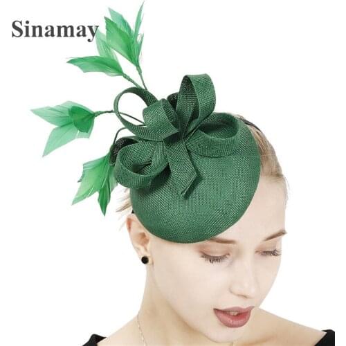 Fancy Feather Fascinators Married Hat Headbands Ladies Royal Race Tea Party Headpiece With Clip For Women Hair Accessories XMF82