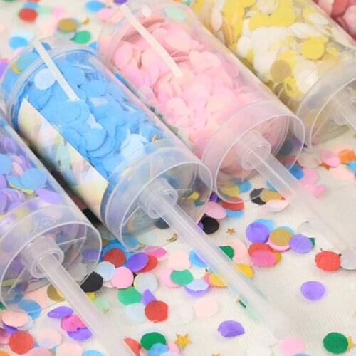 1PC Hot Colorful Metallic Confetti Party Popper Cannons Handheld Spring Firecracker Graduation Wedding Party Celebration Supplie