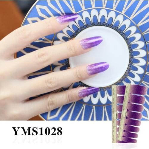 1PC Nail art Strips Full-Cover Sticker Sheet 16tips Sticker Glitter Strips YMS1015-1028