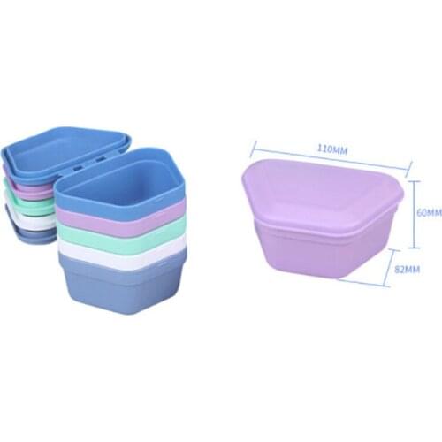 1Pc Denture Box Plastic Denture Bath Case Denture Container False Teeth Storage Box